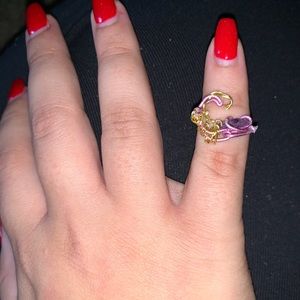 Amethyst Wave Midi Ring